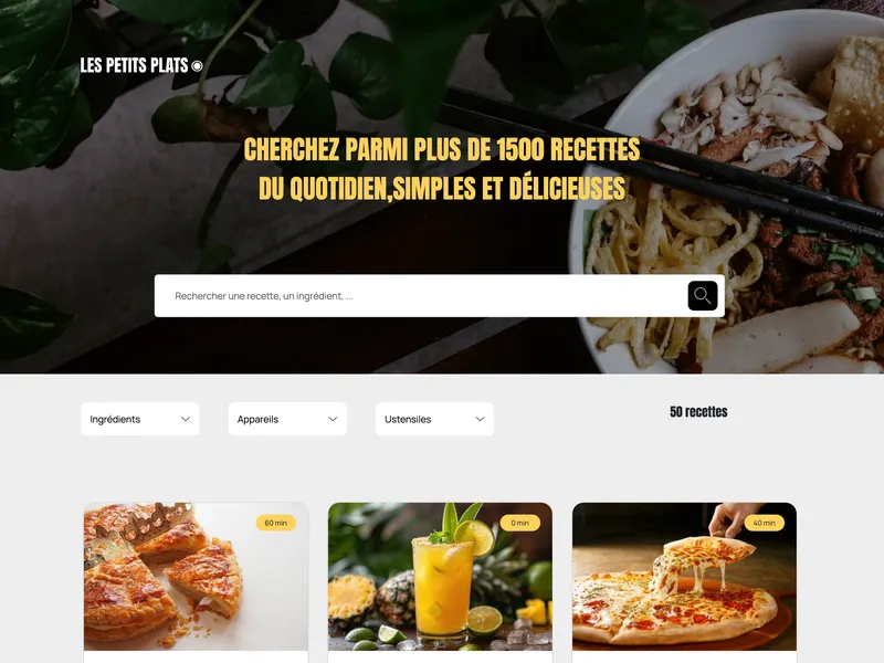 OpenClassrooms projet 7 Les petits plats